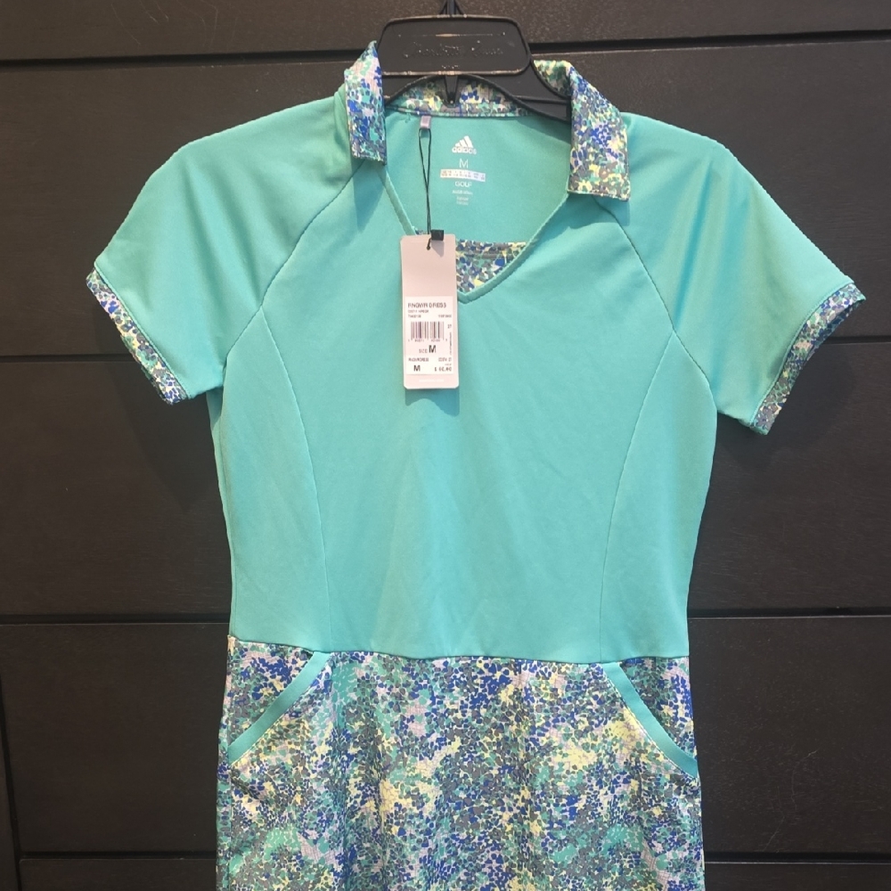 Adidas Turquoise and Patterned Sports Dress